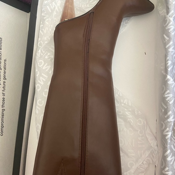 INC Brown Clear Heel Designer Boots - Picture 7 of 7